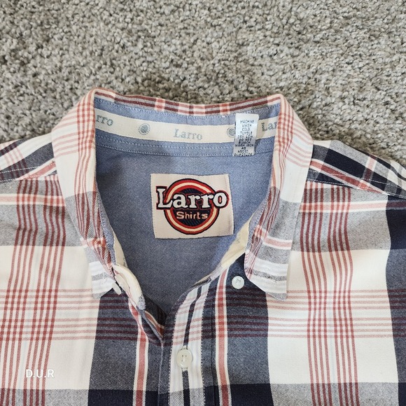 Larro Shirt Mens XL Multicolor Plaid Long Sleeve Western Rodeo Button Down - Picture 5 of 12